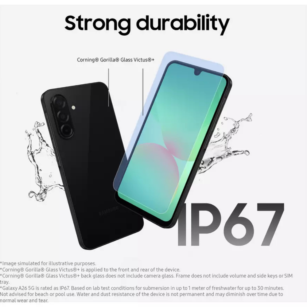 Samsung Galaxy A26 5G - 6GB RAM, 128GB Storage SM-A266BLGBEUB