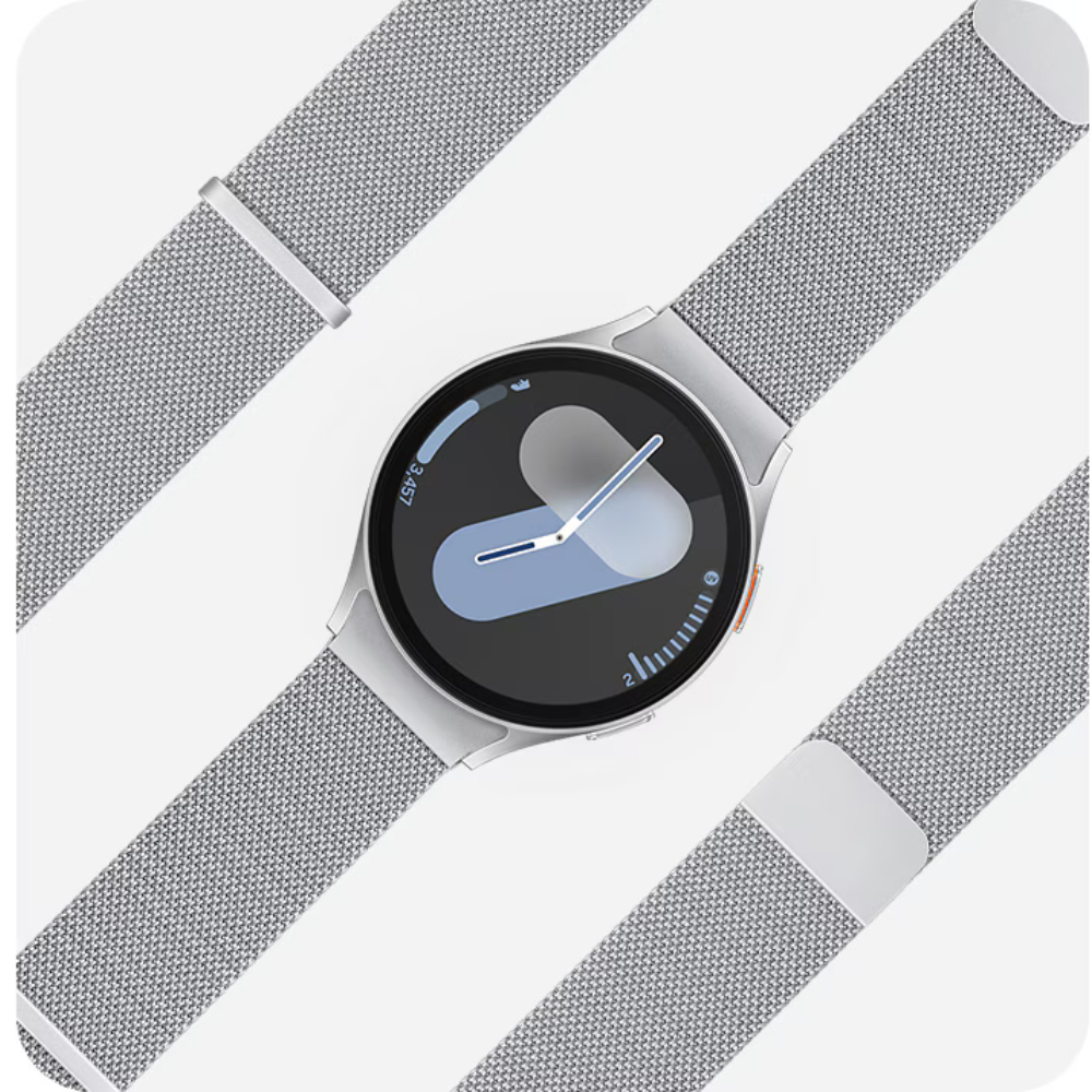 Samsung Galaxy Watch7 Milanese Band in Silver, size Small/Medium (S/M) GP-TYL305SAASW